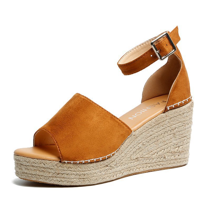 The Manly Buckle Peep-Toe Block Heel by WentSchmick
