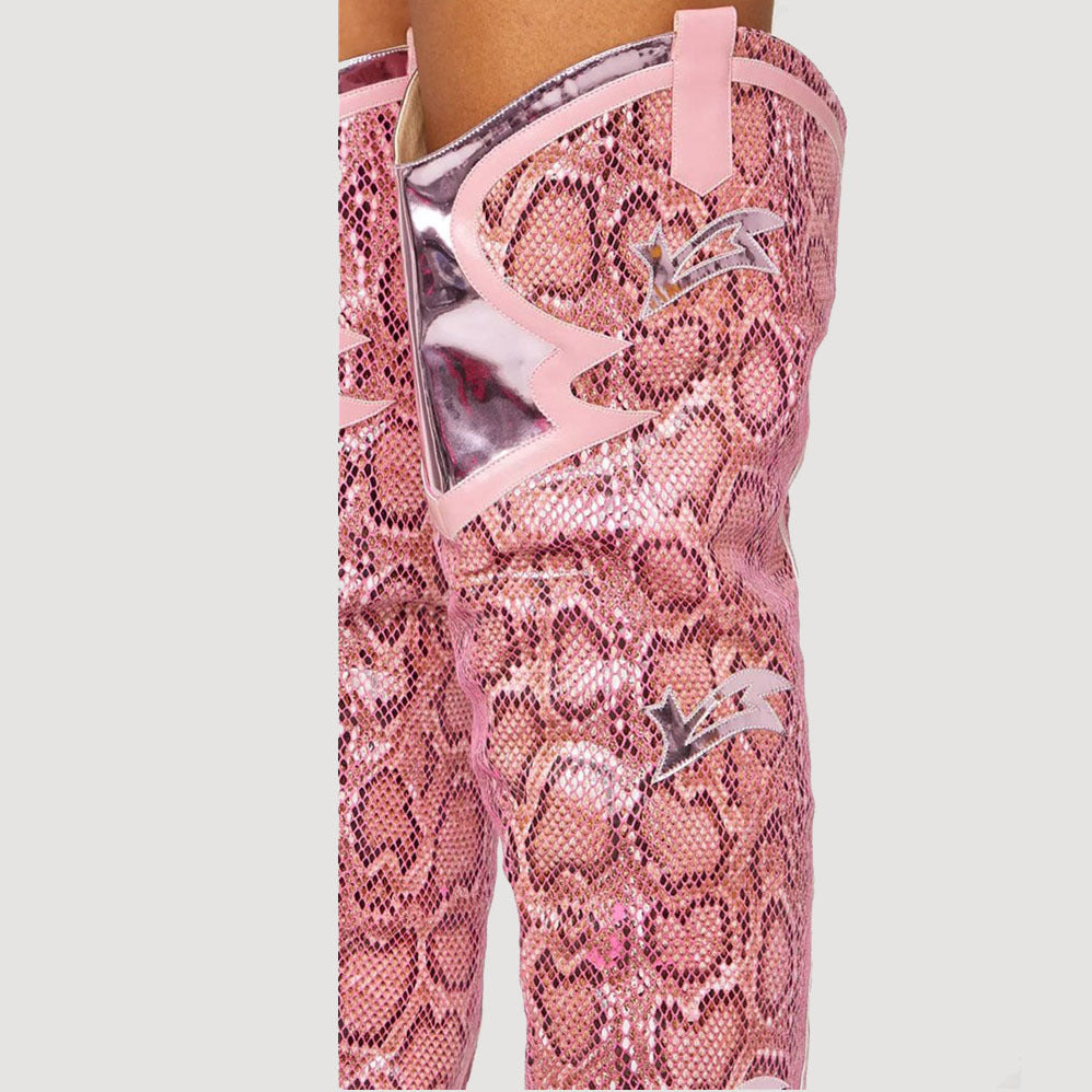 The Dover Heights Snake Print Over-the-Knee Boots by WentSchmick