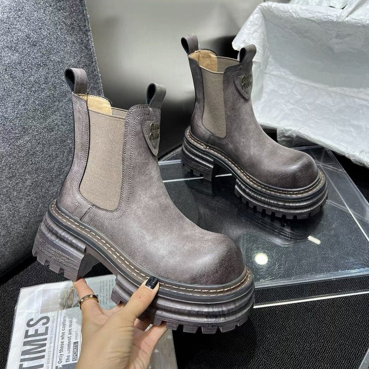 The Swansea Chunky Heel Stovepipe Boots by WentSchmick