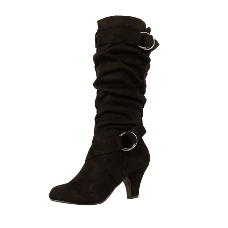 The Daylesford Suede Block Heel Boot by WentSchmick