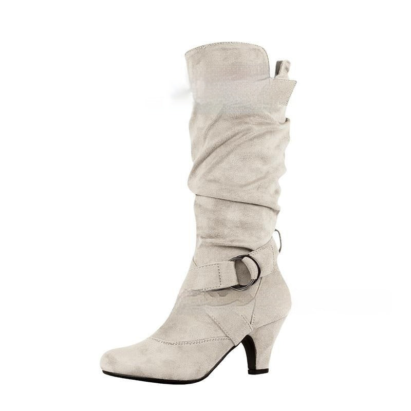 The Daylesford Suede Block Heel Boot by WentSchmick