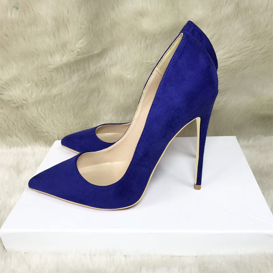 The Bronte Blue Suede Stiletto by WentSchmick