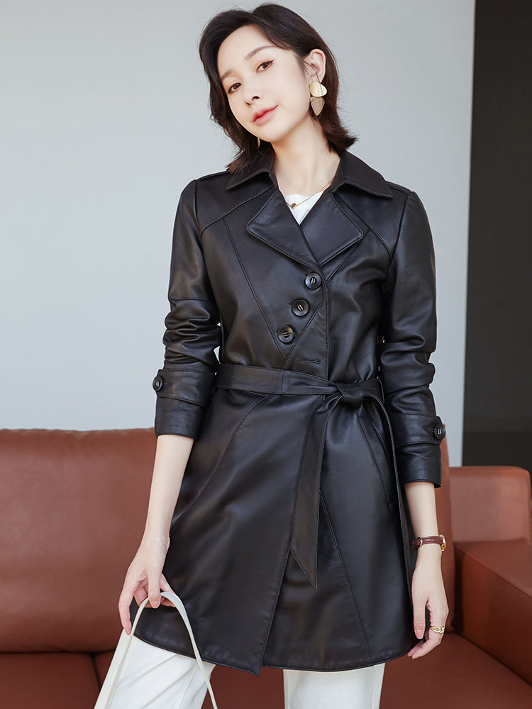The Collingwood Lace-Up Sheepskin Leather Coat by WentSchmick