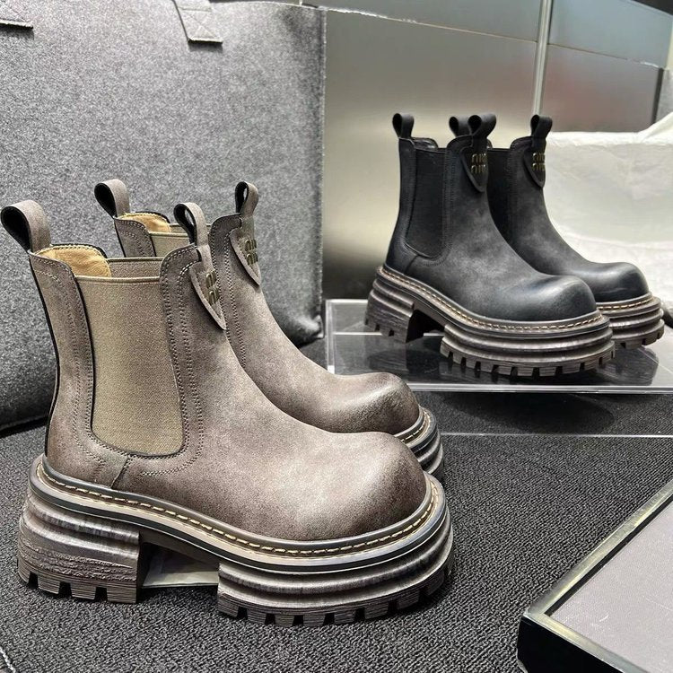 The Swansea Chunky Heel Stovepipe Boots by WentSchmick