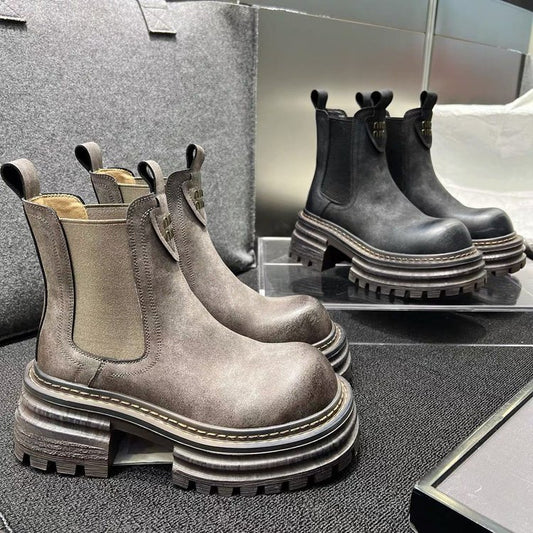 The Swansea Chunky Heel Stovepipe Boots by WentSchmick