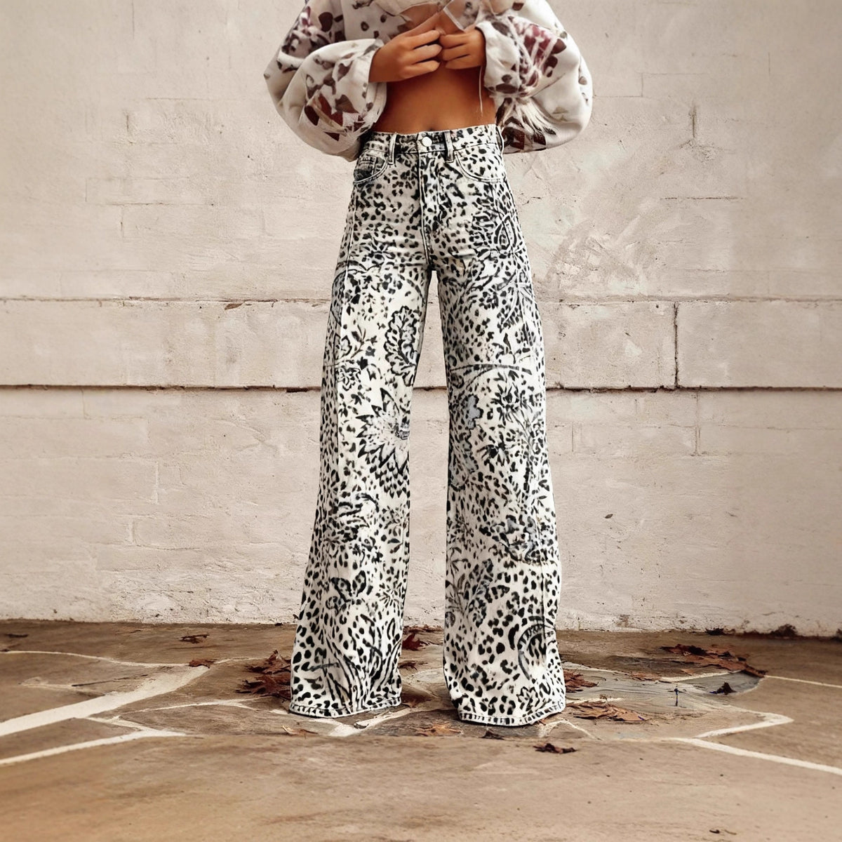 The Waterloo Printed Wide-Leg Pants by WentSchmick