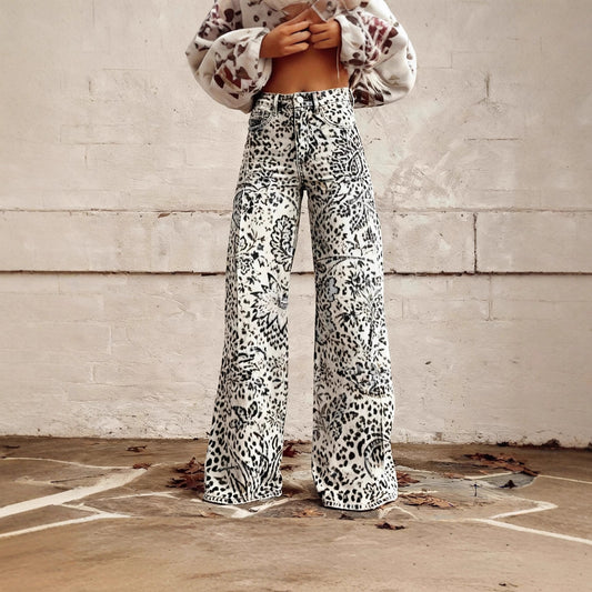 The Waterloo Printed Wide-Leg Pants by WentSchmick