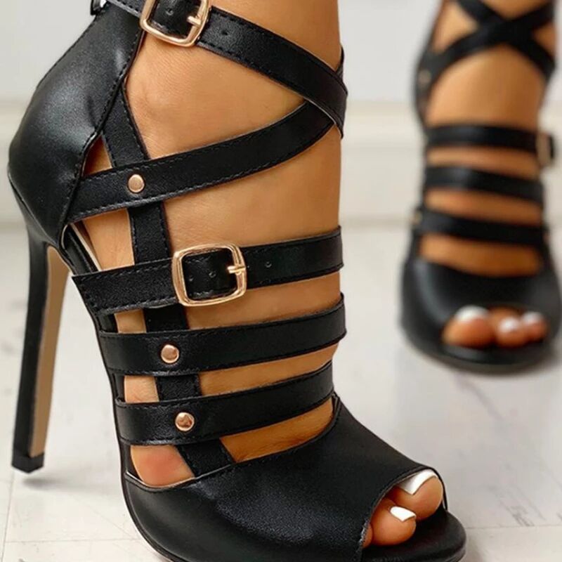 The Palm Beach Peep-Toe Buckle Heel by WentSchmick