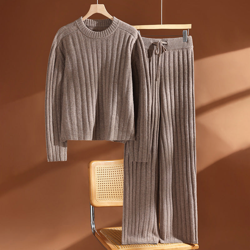 The Woodend Knit Sweater and Wide-Leg Pant Set by WentSchmick
