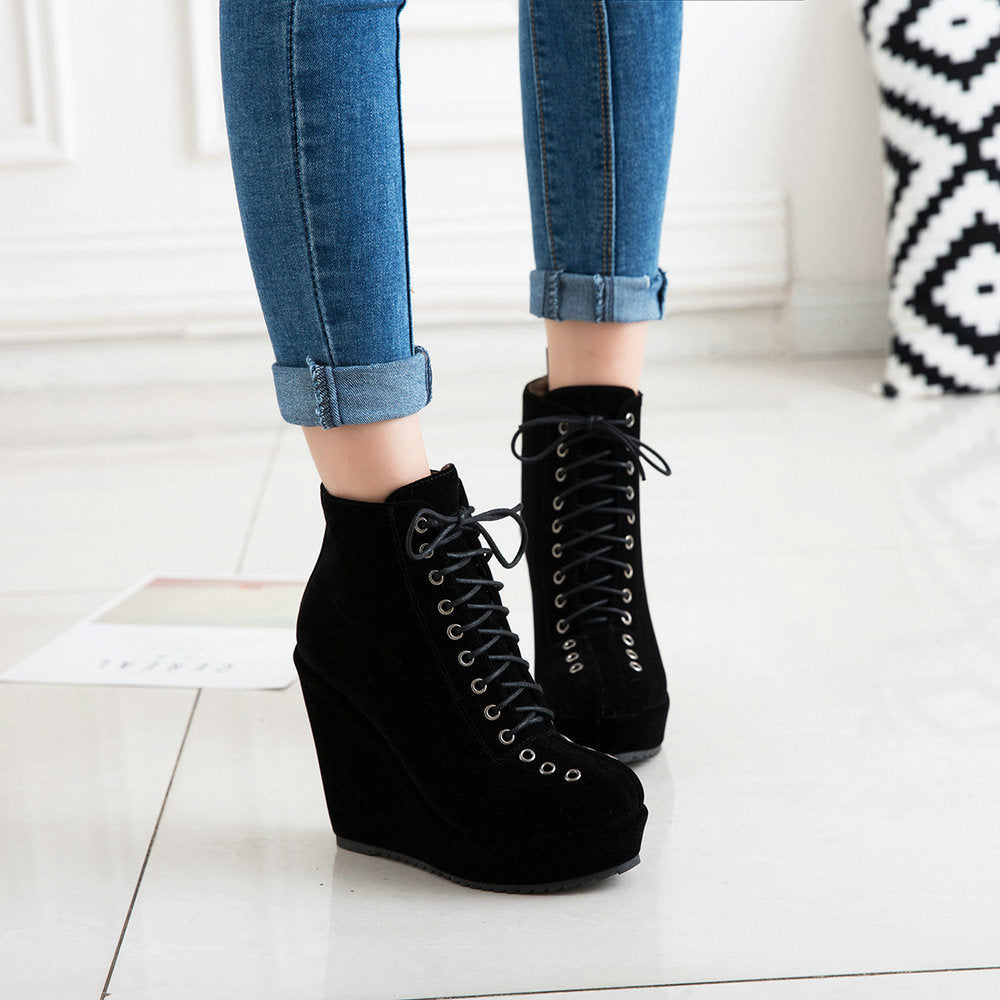 The Maleny Suede Lace-Up Platform Boots by WentSchmick