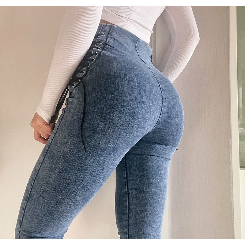 The Nightcliff Side Lace-Up High-Waist Jeans by WentSchmick