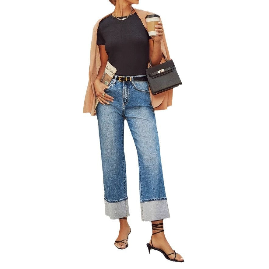 The Canterbury Retro Cuffed Straight Jeans by WentSchmick