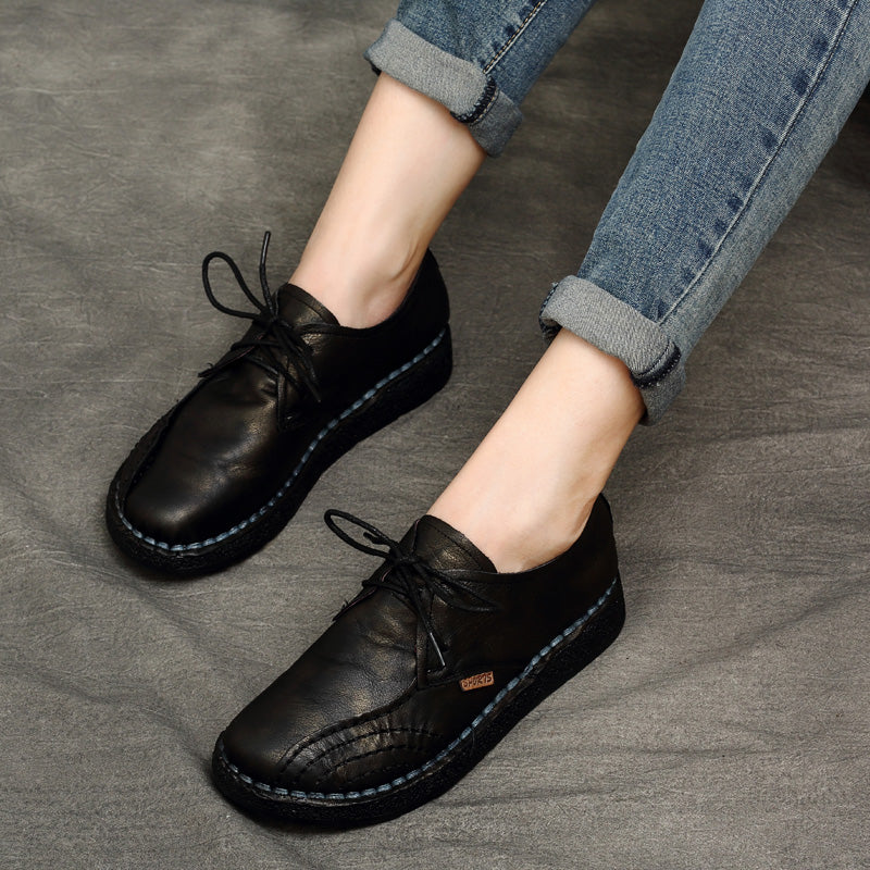 The Dunsborough Handmade Leather Lace-Up Flat by WentSchmick
