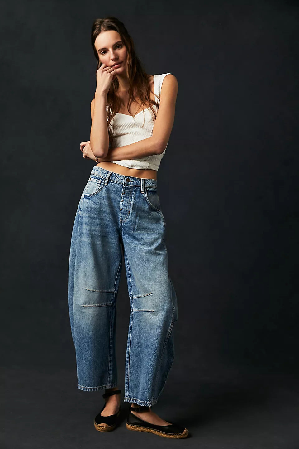 The Teneriffe Mid-Rise Barrel Jeans by WentSchmick
