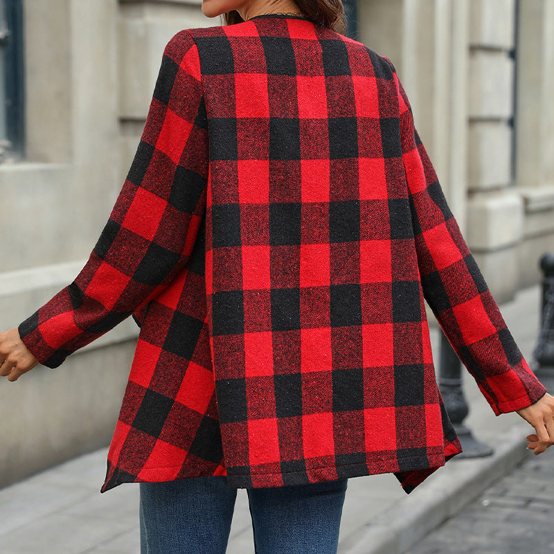 The Battery Point Plaid Asymmetric Shirt Cardigan by WentSchmick