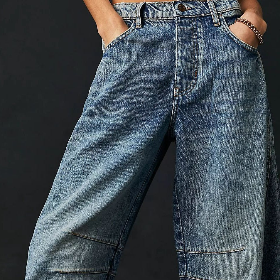 The Teneriffe Mid-Rise Barrel Jeans by WentSchmick
