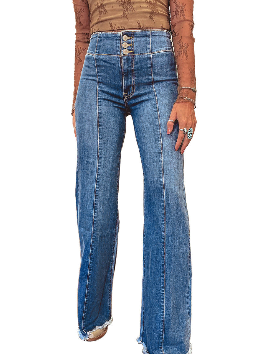 The Toowong Ripped Hem Flare Jeans by WentSchmick
