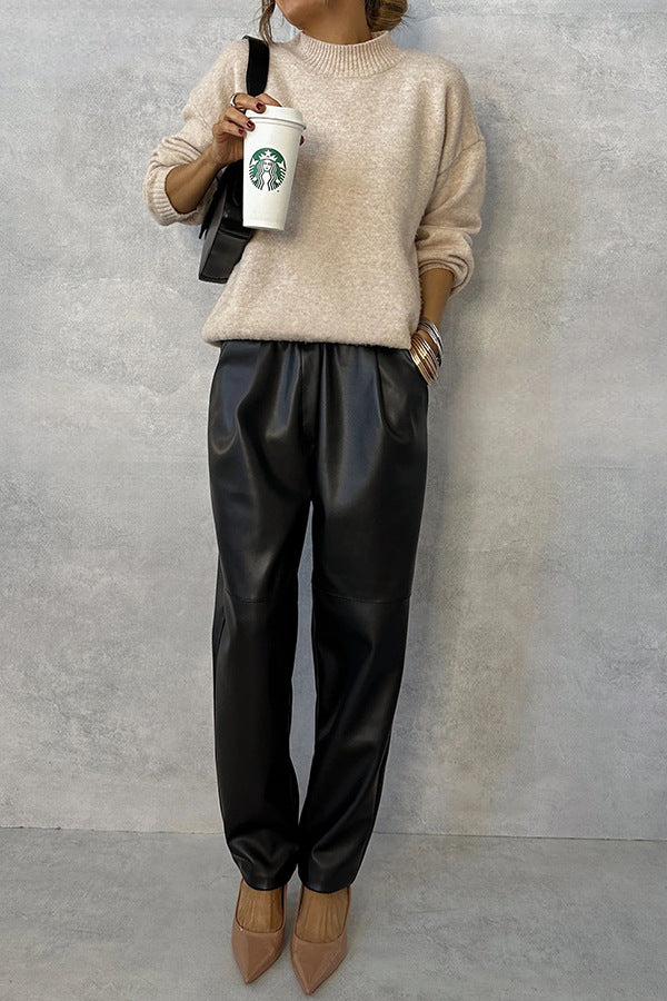 The Hunters Point Elastic-Waist Faux Leather Pants by WentSchmick