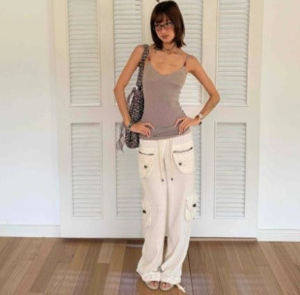 The Rozelle Cropped Cotton-Linen Cargo Pants by WentSchmick