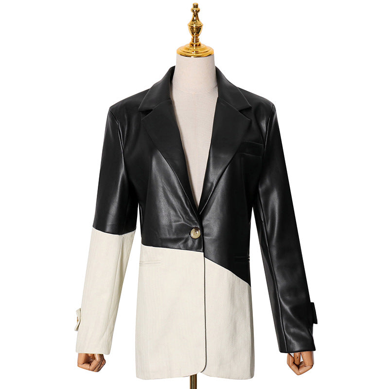 The Rocks Two-Tone Faux Leather Blazer by WentSchmick