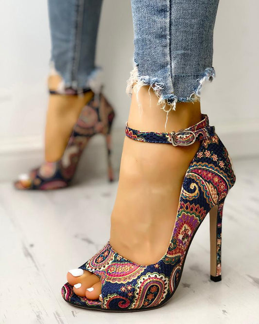 The Hawthorn Printed Buckle Heel by WentSchmick