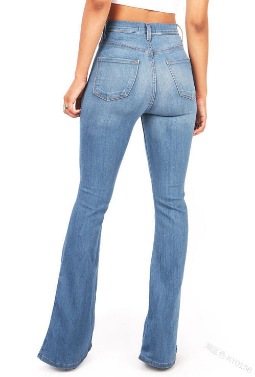 The Fannie Bay High-Waist Stretch Flare Jeans by WentSchmick