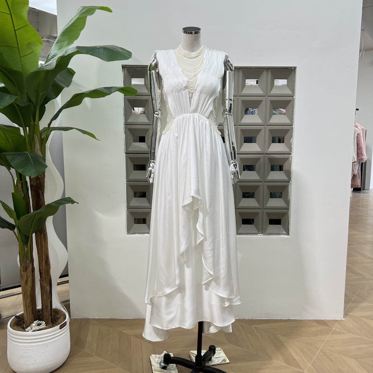 The Caulfield Beaded Cinched-Waist Maxi Dress by WentSchmick