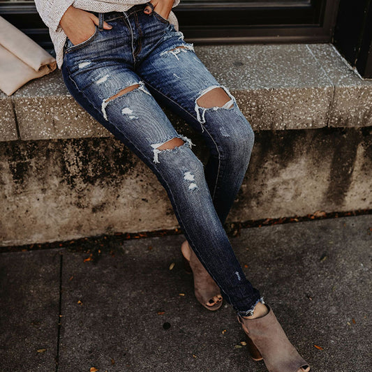 The Austinmer Washed Dark Denim Jeans by WentSchmick