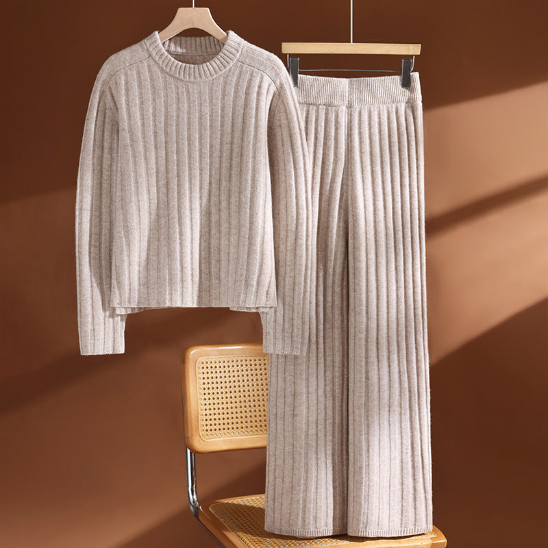 The Woodend Knit Sweater and Wide-Leg Pant Set by WentSchmick