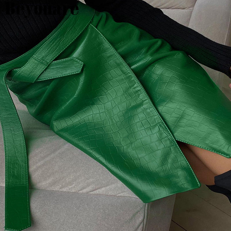 The Leichhardt Faux Leather A-Line Skirt by WentSchmick