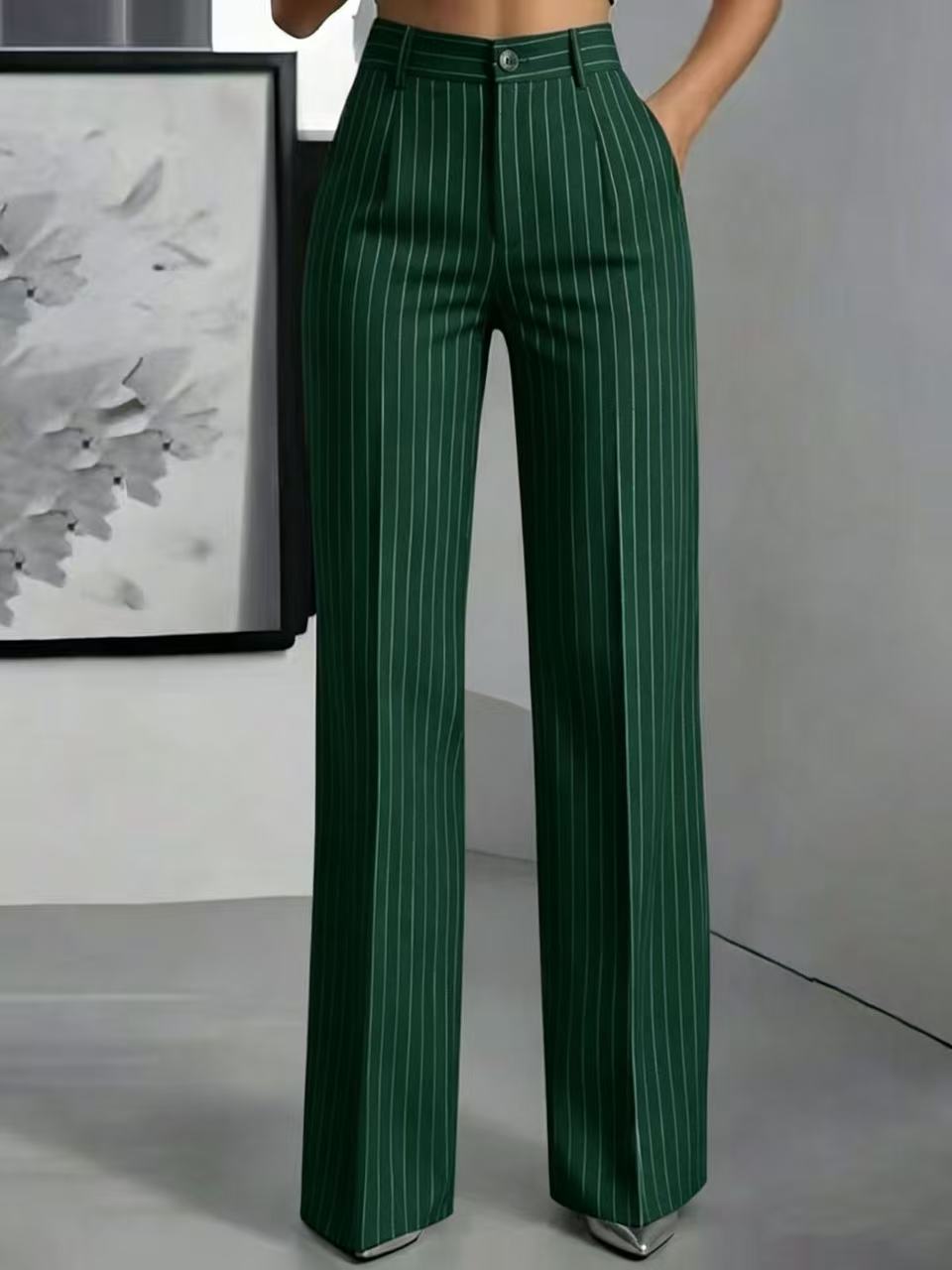 The Millers Point Pinstripe Wide-Leg Trousers by WentSchmick