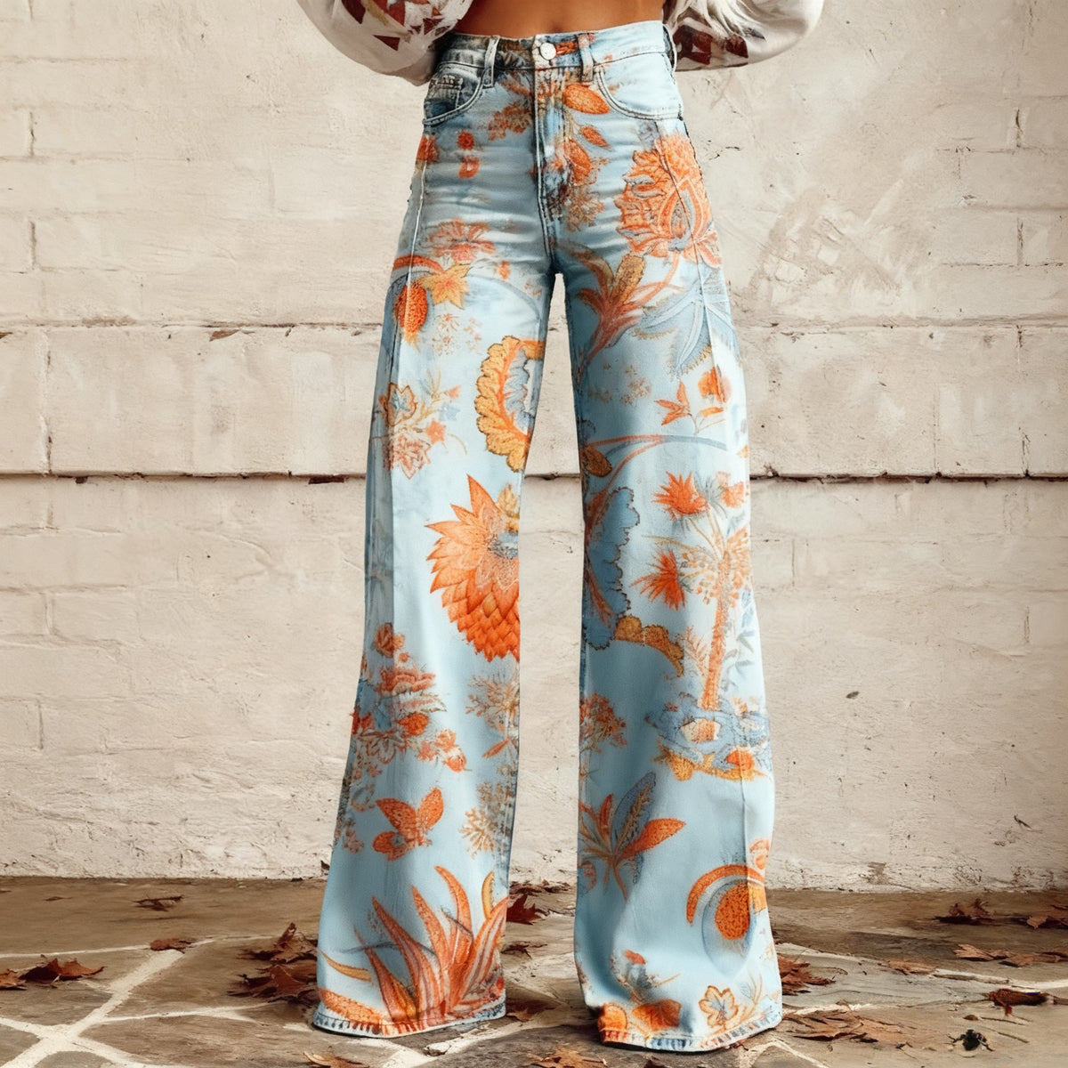 The Waterloo Printed Wide-Leg Pants by WentSchmick