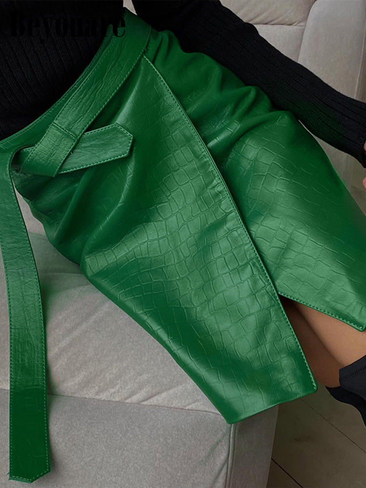 The Leichhardt Faux Leather A-Line Skirt by WentSchmick