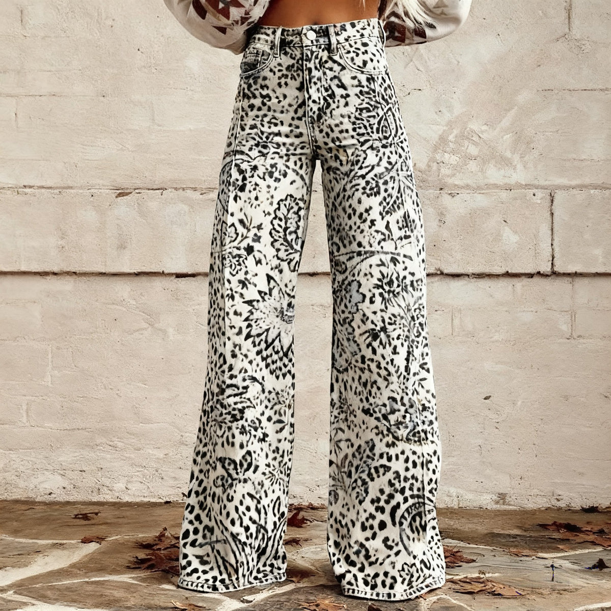The Waterloo Printed Wide-Leg Pants by WentSchmick