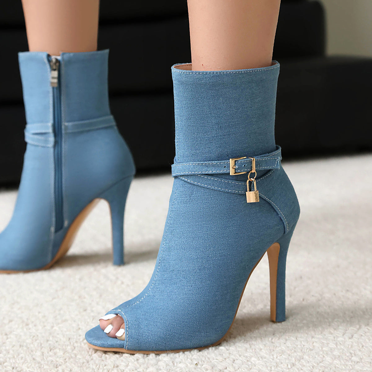 The Broome Peep-Toe Buckle Sandal Boots by WentSchmick