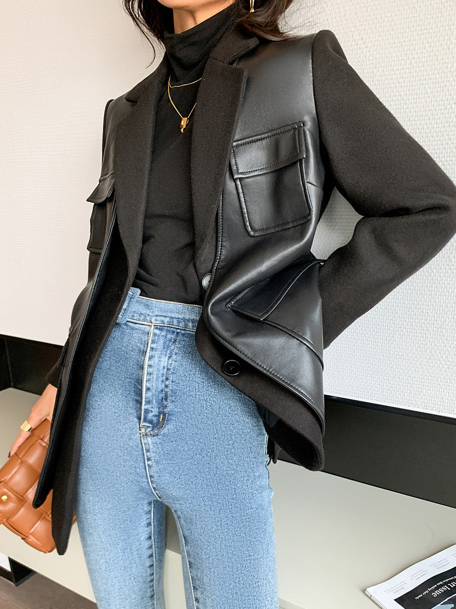 The Port Melbourne Cropped Leather Blazer by WentSchmick