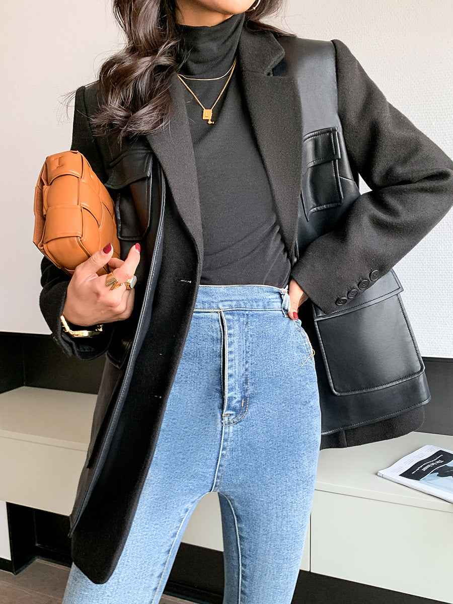 The Port Melbourne Cropped Leather Blazer by WentSchmick