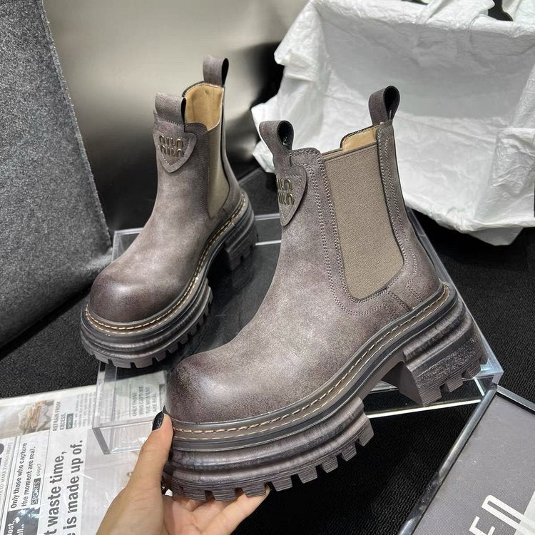 The Swansea Chunky Heel Stovepipe Boots by WentSchmick