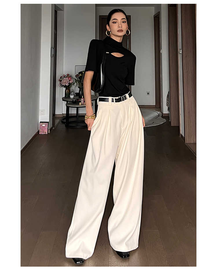 The Bellevue Hill Cream High-Waist Wide-Leg Pants by WentSchmick