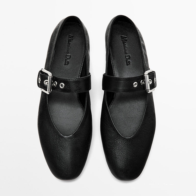 The Pearl Beach Leather Buckle Flat Shoe by WentSchmick