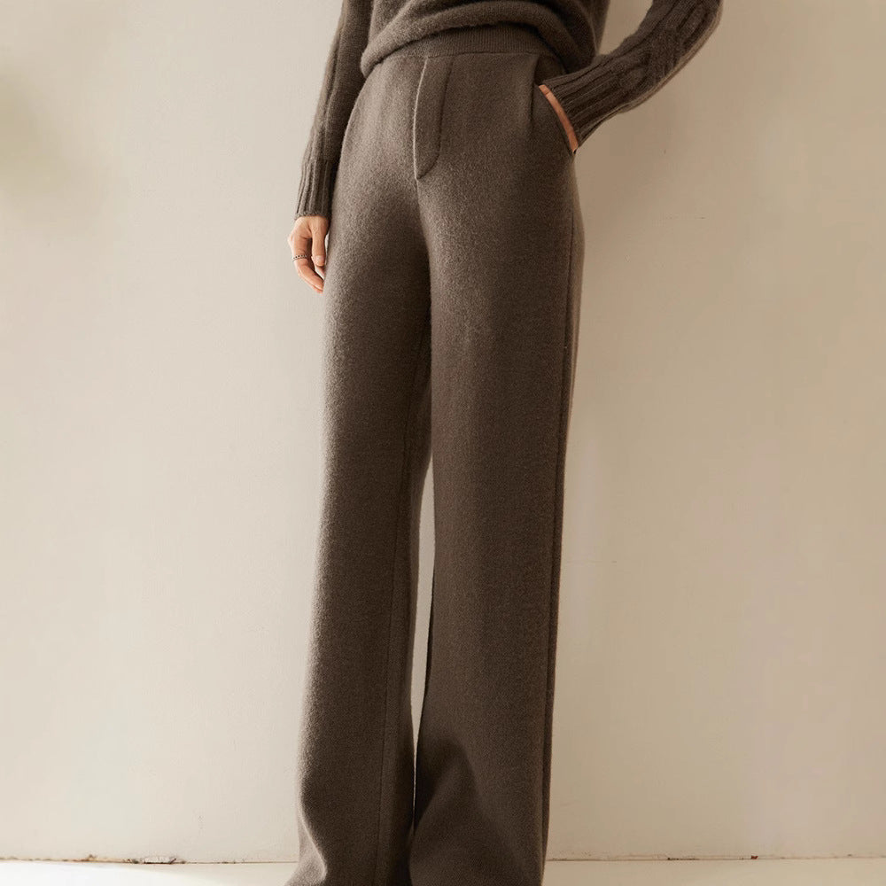 The Elizabeth Bay Draped Cashmere Knit Trousers by WentSchmick
