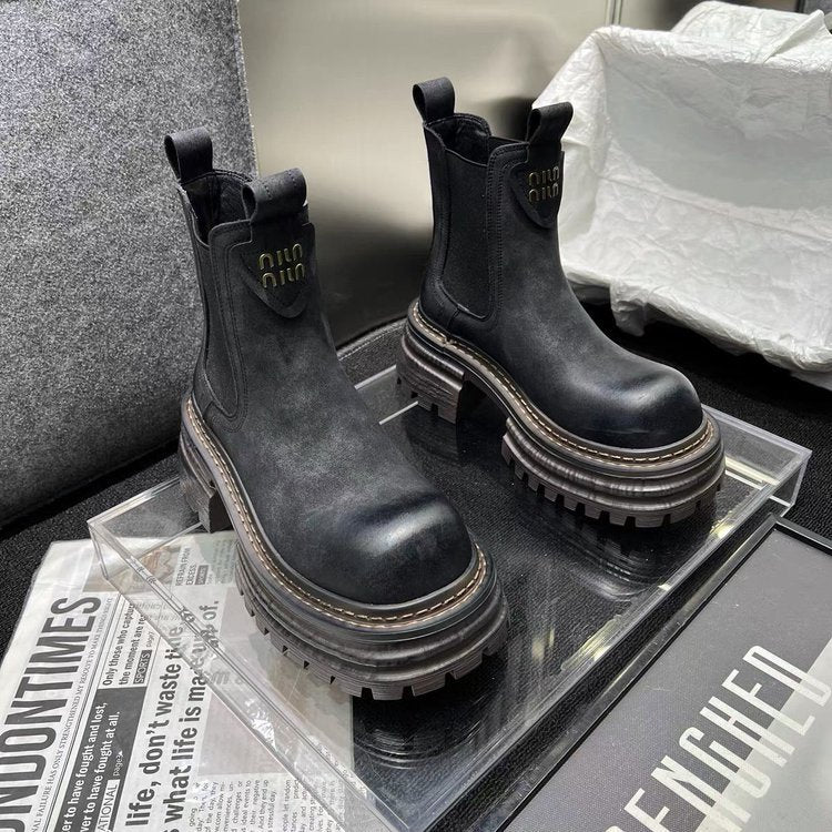 The Swansea Chunky Heel Stovepipe Boots by WentSchmick