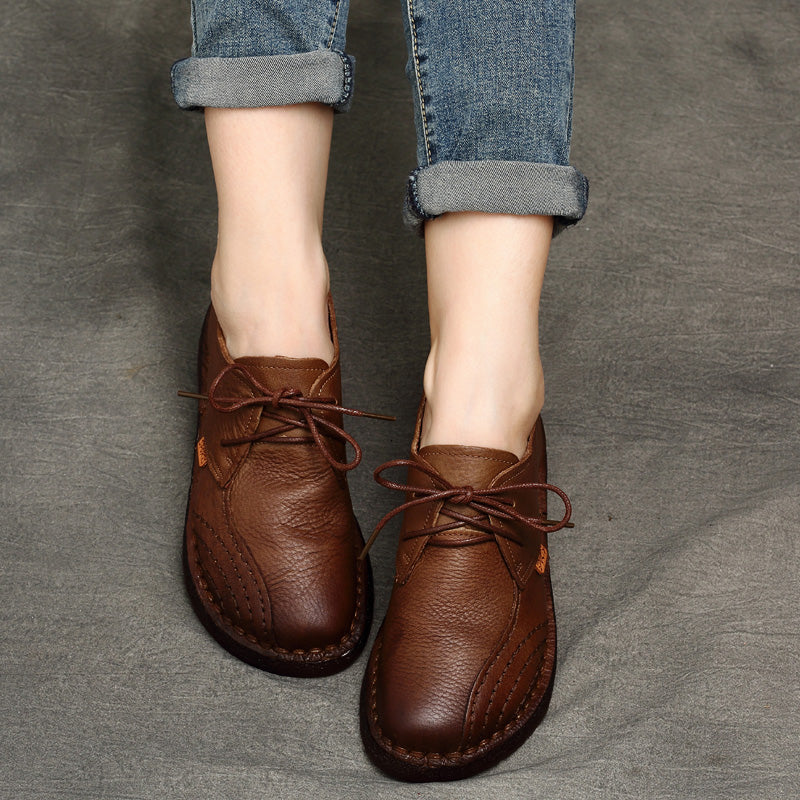 The Dunsborough Handmade Leather Lace-Up Flat by WentSchmick