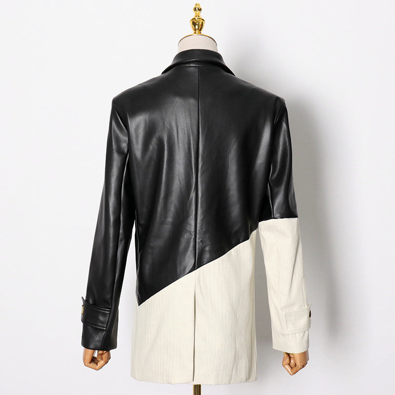 The Rocks Two-Tone Faux Leather Blazer by WentSchmick
