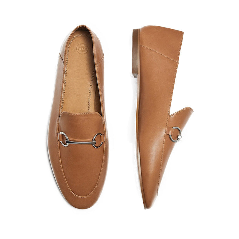 The Huskisson Leather Buckle Flat by WentSchmick