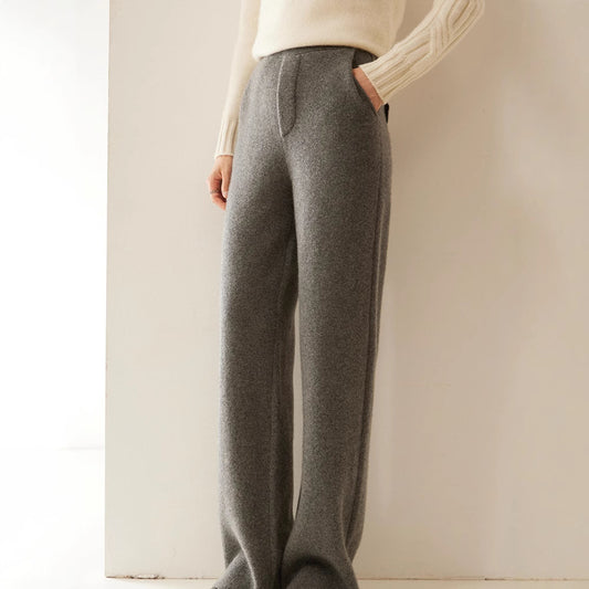 The Elizabeth Bay Draped Cashmere Knit Trousers by WentSchmick
