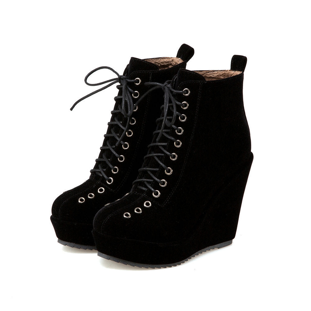 The Maleny Suede Lace-Up Platform Boots by WentSchmick