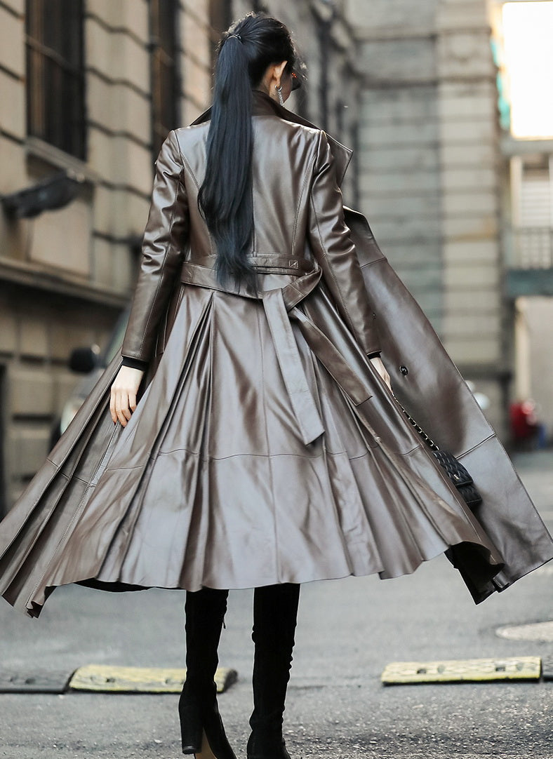 The Yarralumla Belted Faux Leather Down Coat by WentSchmick