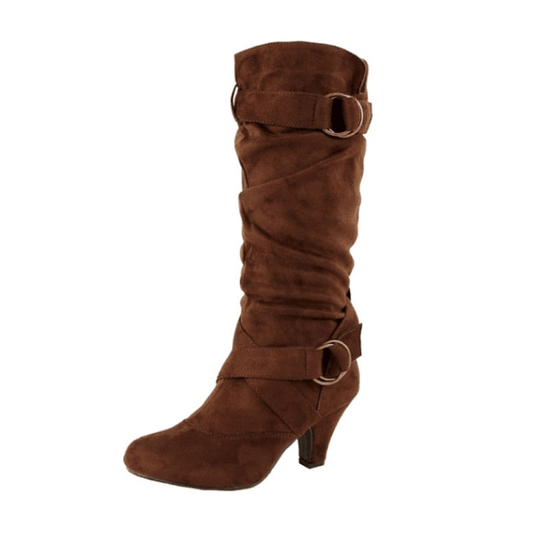 The Daylesford Suede Block Heel Boot by WentSchmick