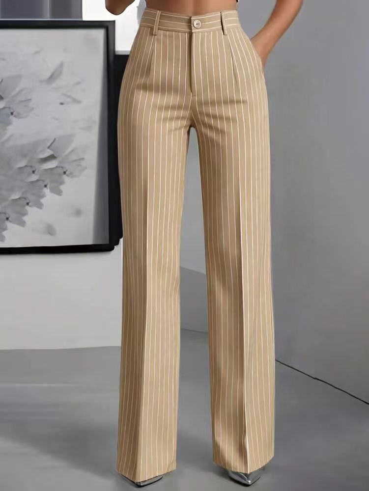 The Millers Point Pinstripe Wide-Leg Trousers by WentSchmick